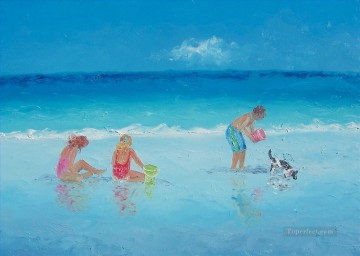 Holiday beach Child impressionism Oil Paintings